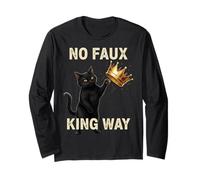 Funny Cat No Faux King Way Manga Larga