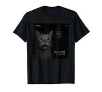 Funny Cat On Security Camera with Witch Halloween Camiseta