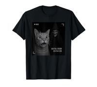 Funny Cat On Security Camera with Witch Halloween Camiseta