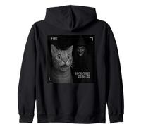 Funny Cat On Security Camera with Witch Halloween Sudadera con Capucha