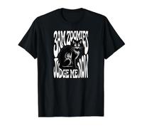 Funny Cat Owner 3AM Zoomies Judge Me Now Retro Camiseta gráfica económica, Hombre, Negro, XL