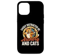 Funny Cat Parent Gift Easily Distracted by Archery and Cats Carcasa para iPhone 12/12 Pro