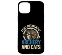 Funny Cat Parent Gift Easily Distracted by Archery and Cats Carcasa para iPhone 15 Plus