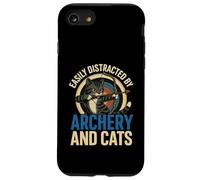 Funny Cat Parent Gift Easily Distracted by Archery and Cats Carcasa para iPhone SE (2020) / 7/8