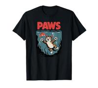 Funny Cat Paws Parody Design - Cute Kitten & Fish Cartoon Camiseta