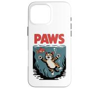Funny Cat Paws Parody Design - Cute Kitten & Fish Cartoon Carcasa para iPhone 16 Pro MAX