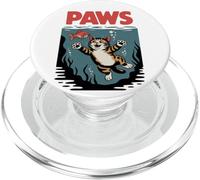 Funny Cat Paws Parody Design - Cute Kitten & Fish Cartoon PopSockets PopGrip para MagSafe