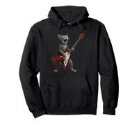 Funny Cat Playing Guitar Rock Men Women Kids Sudadera con Capucha
