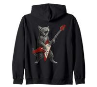 Funny Cat Playing Guitar Rock Men Women Kids Sudadera con Capucha