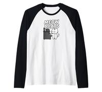 Funny Cat Playing Piano Meow Beats Music Lover Camiseta Manga Raglan