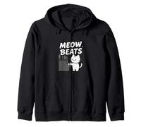 Funny Cat Playing Piano Meow Beats Music Lover Sudadera con Capucha