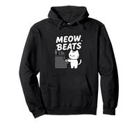 Funny Cat Playing Piano Meow Beats Music Lover Sudadera con Capucha