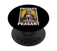 Funny Cat Privacy - Caja de Arena para Gatos Campesinos PopSockets PopGrip Adhesivo