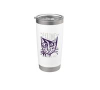 Funny Cat Pun I'm feline fine, ¿y tú? Vaso térmico de acero inoxidable de doble pared