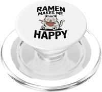 Funny Cat Ramen «El Ramen me Hace Feliz» Gato de Anime Kawaii PopSockets PopGrip para MagSafe