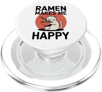 Funny Cat Ramen «El Ramen me Hace Feliz» Gato de Anime Kawaii PopSockets PopGrip para MagSafe