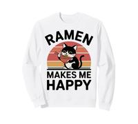 Funny Cat Ramen «El Ramen me Hace Feliz» Gato de Anime Kawaii Sudadera
