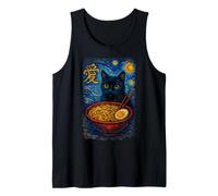 Funny Cat Ramen Graphic Japanese Kawaii Manga Anime Camiseta sin Mangas