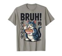 Funny Cat Ramen Japonés Bruh! Gato Anime Kawaii Camiseta