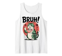 Funny Cat Ramen Japonés Bruh! Retro Kawaii Anime Cat Camiseta sin Mangas