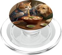 Funny Cat Ramen Noodle Kawaii Cat & Dog Pet Design Cute Cat PopSockets PopGrip para MagSafe
