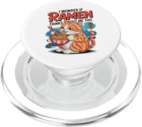 Funny Cat Ramen «Ramen Piensa en mí también» Kawaii Anime Cat PopSockets PopGrip para MagSafe