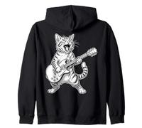 Funny Cat Rockstar Rock 'n Roll Guitarra Amante de la música Sudadera con Capucha