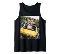 Funny Cat Roller Coaster Silly Meme American Shorthair Camiseta sin Mangas