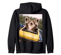 Funny Cat Roller Coaster Silly Meme Domestic Longhair Sudadera con Capucha