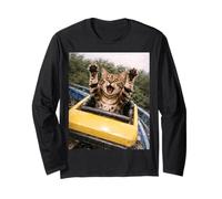 Funny Cat Roller Coaster Silly Meme Graphic Bengal Cat Manga Larga