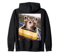 Funny Cat Roller Coaster Silly Meme Graphic Siberian Cat Sudadera con Capucha