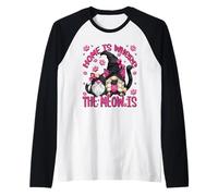 Funny Cat Saying For Women Cat Mom Home Is Where The Meow Is Camiseta Manga Raglan
