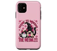 Funny Cat Saying For Women Cat Mom Home Is Where The Meow Is Carcasa para iPhone 11