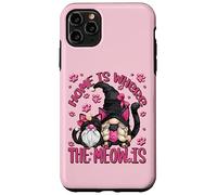 Funny Cat Saying For Women Cat Mom Home Is Where The Meow Is Carcasa para iPhone 11 Pro MAX