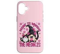 Funny Cat Saying For Women Cat Mom Home Is Where The Meow Is Carcasa para iPhone 16 Plus