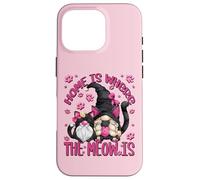 Funny Cat Saying For Women Cat Mom Home Is Where The Meow Is Carcasa para iPhone 16 Pro