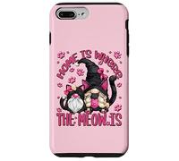 Funny Cat Saying For Women Cat Mom Home Is Where The Meow Is Carcasa para iPhone 7 Plus/8 Plus