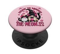 Funny Cat Saying For Women Cat Mom Home Is Where The Meow Is PopSockets PopGrip Adhesivo