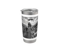 Funny Cat Selfie Bigfoot Corriendo De T Rex Y OVNIs Vaso térmico de acero inoxidable de doble pared