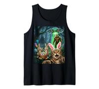 Funny Cat Selfie Conejito de Pascua Bigfoot UFO Camiseta sin Mangas