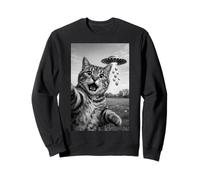Funny Cat Selfie Huevos de Pascua Alien OVNI Abducción Hombres Mujeres Sudadera
