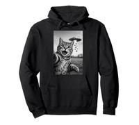 Funny Cat Selfie Huevos de Pascua Alien OVNI Abducción Hombres Mujeres Sudadera con Capucha