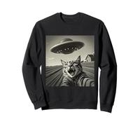 Funny Cat Selfie UFO Alien Invasión Extraterrestre Visita Sudadera