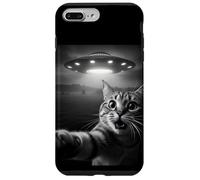Funny Cat Selfie with Alien UFO Encounter Fun For Boys Girls Carcasa para iPhone 7 Plus/8 Plus