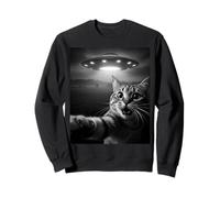 Funny Cat Selfie with Alien UFO Encounter Fun For Boys Girls Sudadera