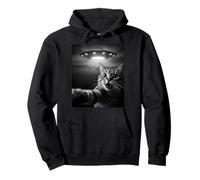 Funny Cat Selfie with Alien UFO Encounter Fun For Boys Girls Sudadera con Capucha