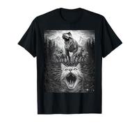 Funny Cat Selfie with Dinosaur Kids Boys Fun Animal Humor Camiseta