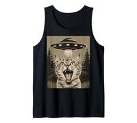 Funny Cat Selfie with UFOs - Alien Adventure tee Camiseta sin Mangas