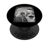 Funny Cat Selfie with UFOs - Alien Adventure tee PopSockets PopGrip Adhesivo