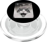 Funny Cat Selfie with UFOs - Alien Adventure tee PopSockets PopGrip para MagSafe